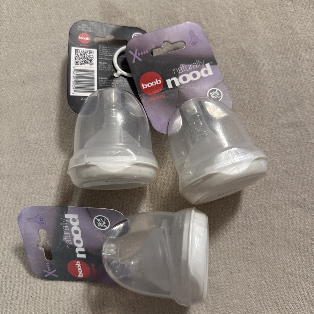 boob Joovy Naturally Nood Stage 4 6M+ Nipples X-Cut Extra Fast Flow Set of 3 New